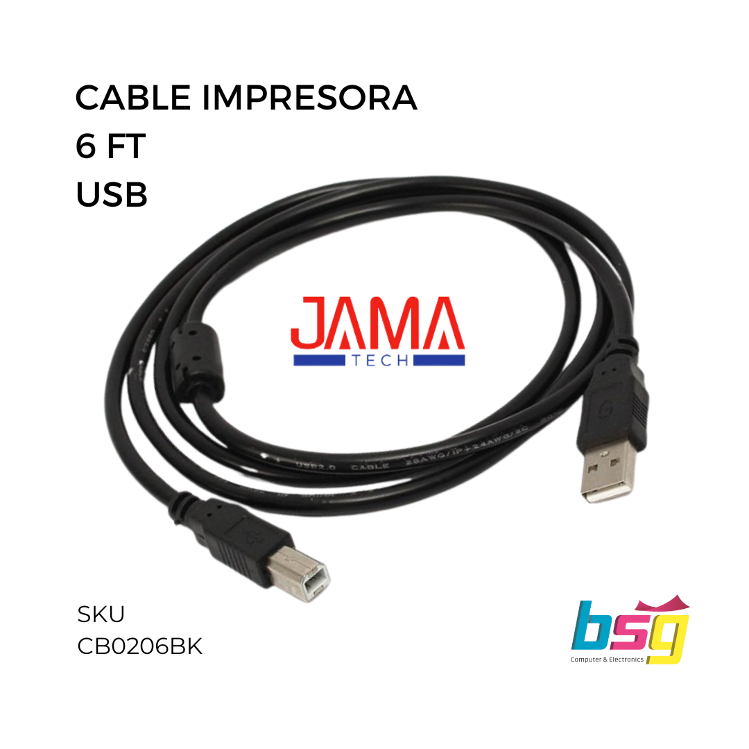 CABLE DE IMPRESORA 6FT JAMA – BSG Group, Computers & Electronics