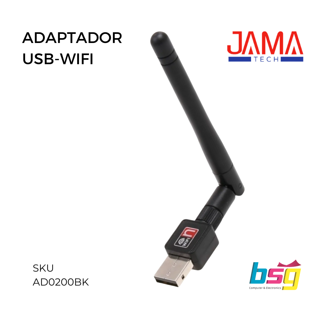 ADAPTADOR USB WIFI CON ANTENA JAMATECH – BSG Group, Computers &  Electronics