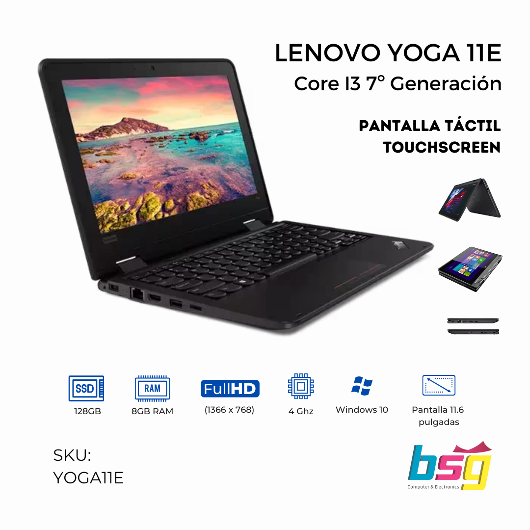 LAPTOP LENOVO YOGA 11E Core I3 de 7º generación con pantalla táctil