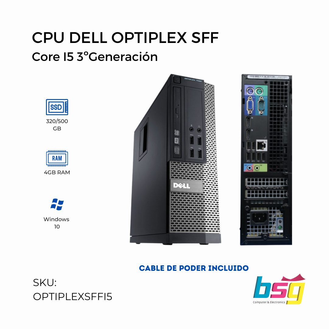 CPU DELL OPTIPLEX SFF Core I5 3ºGeneración