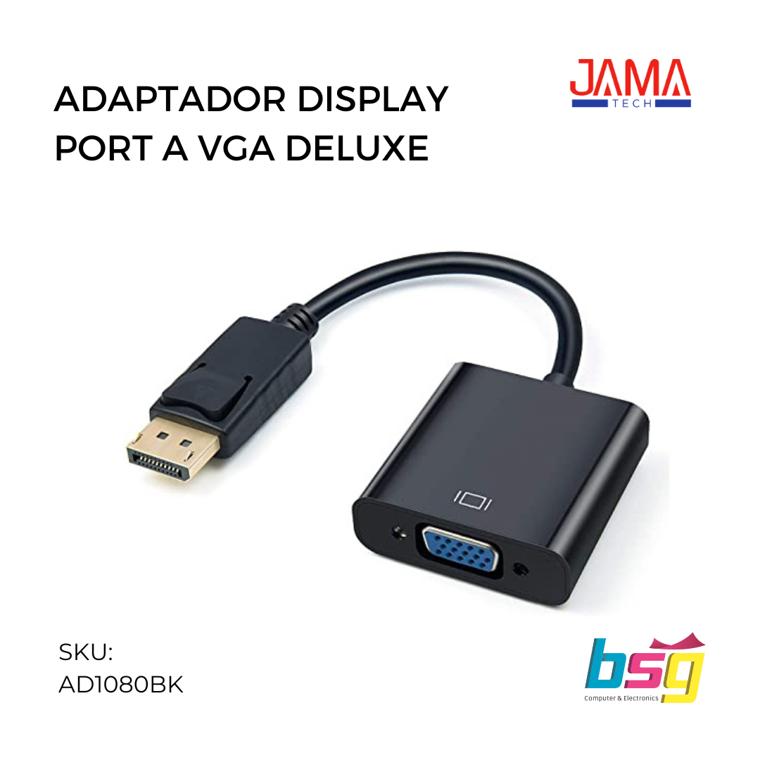 ADAPTADOR DISPLAY PORT A VGA DELUXE JAMATECH