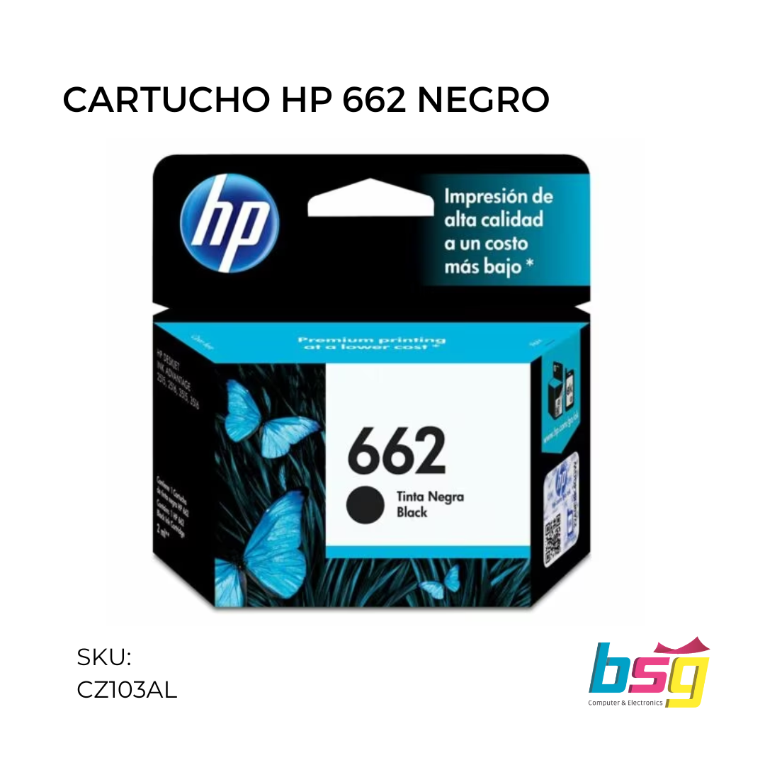 CARTUCHO DE TINTA HP 662 NEGRO