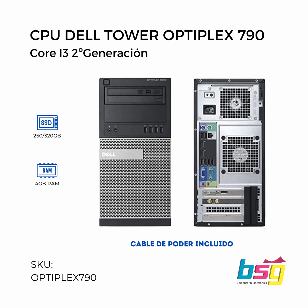 CPU DELL TOWER OPTIPLEX 790 Core I3 2ºGeneración