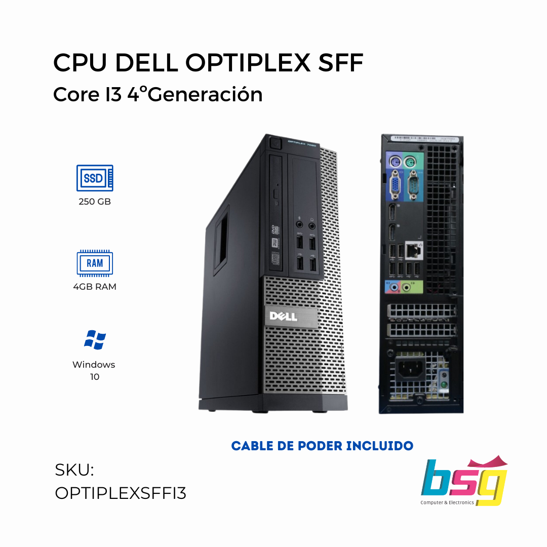 CPU DELL OPTIPLEX SFF Core I3 4ºGeneración