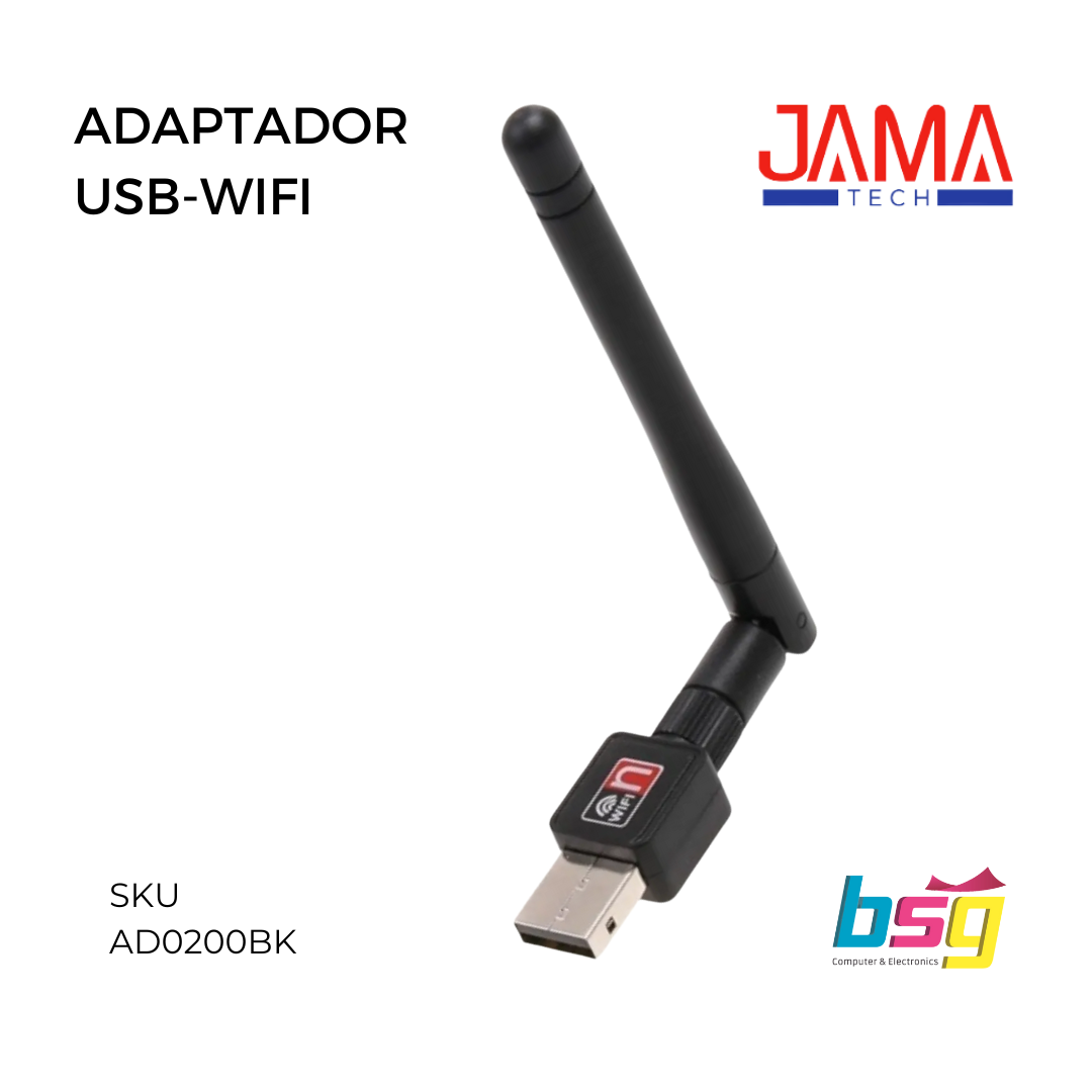 ADAPTADOR USB WIFI CON ANTENA JAMATECH