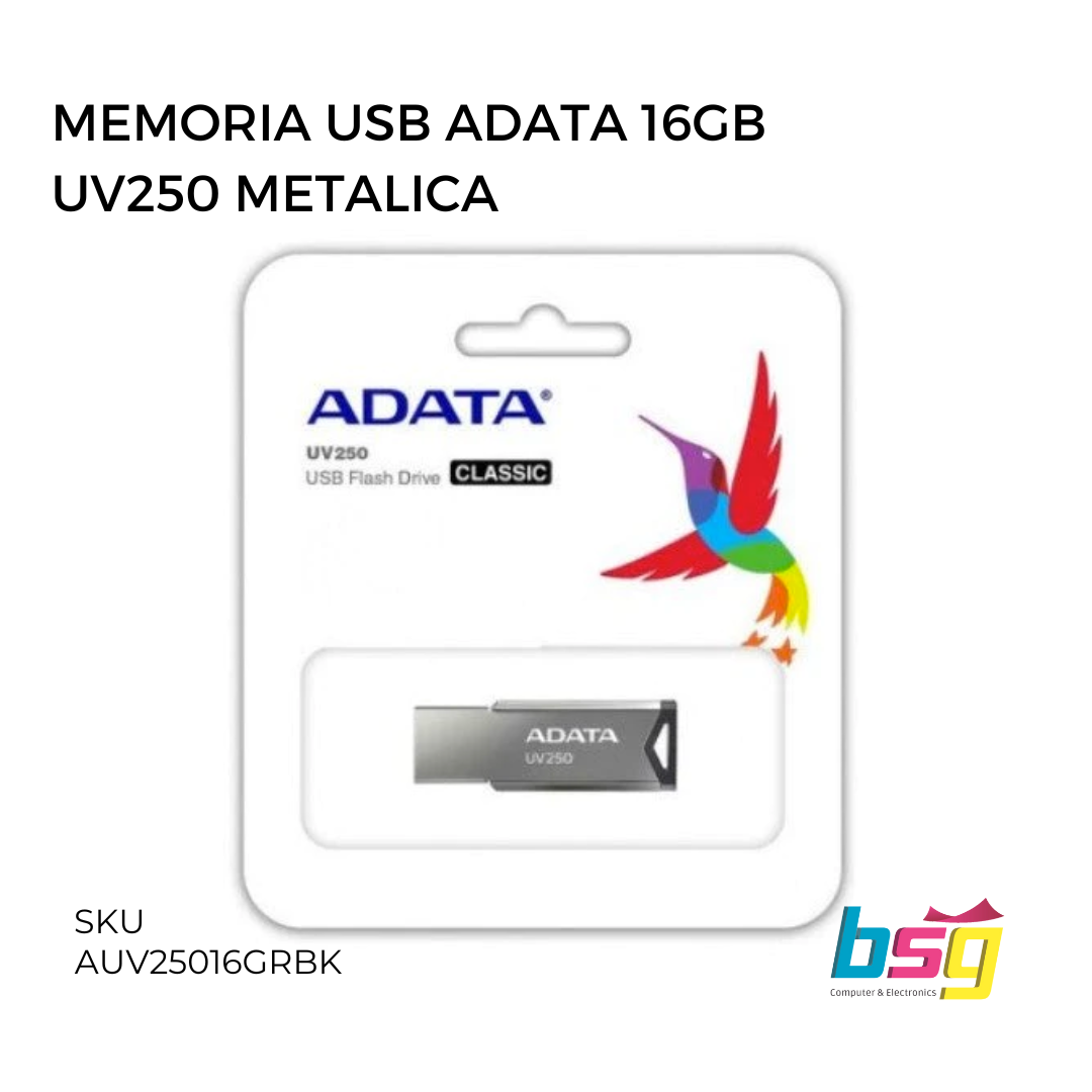 MEMORIA USB ADATA 16GB  UV250 METALICA