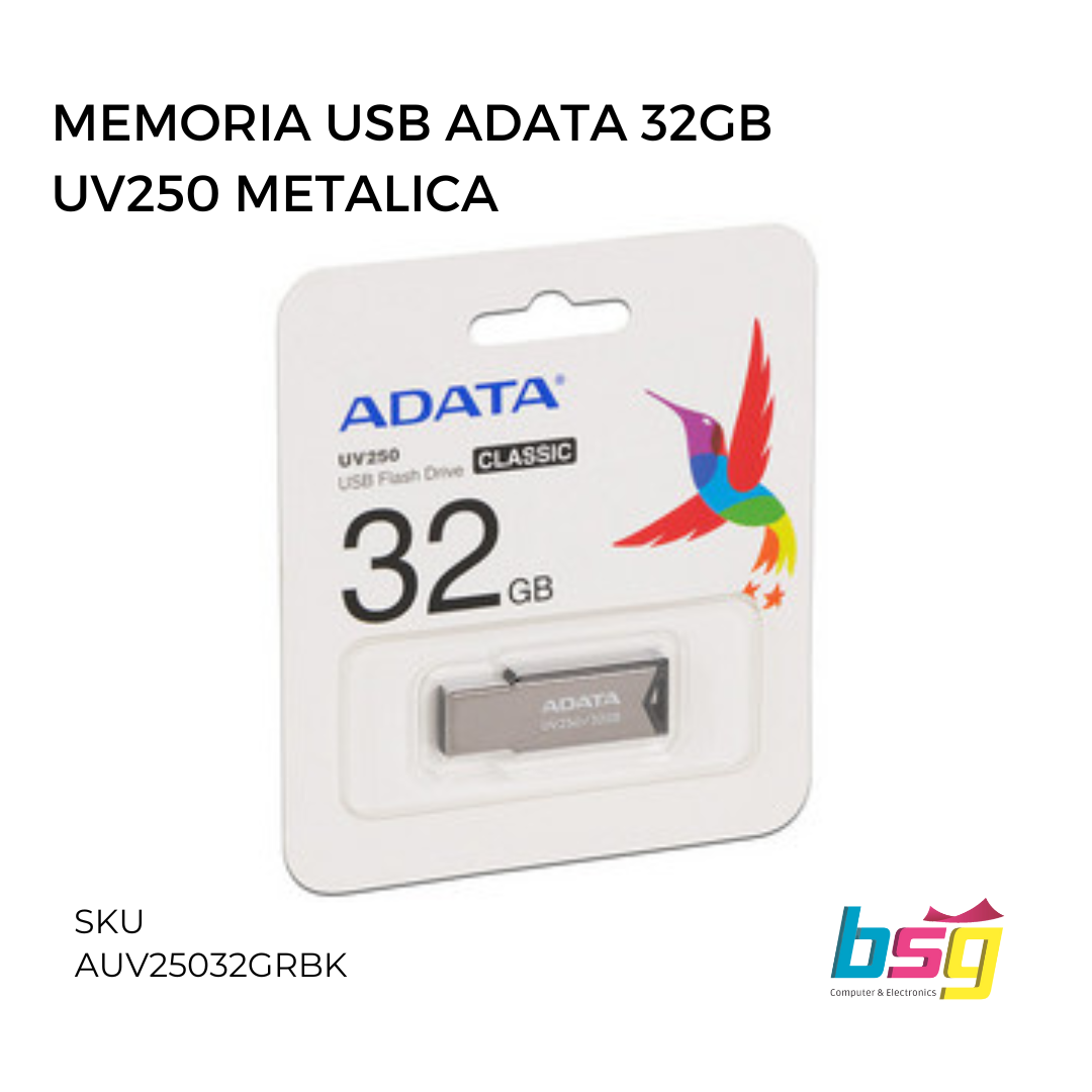 MEMORIA USB ADATA 32GB  UV250 METALICA