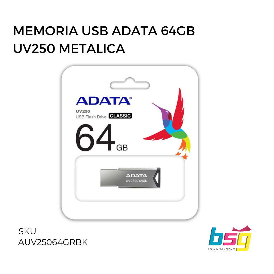 MEMORIA USB ADATA 64GB UV250 METALICA