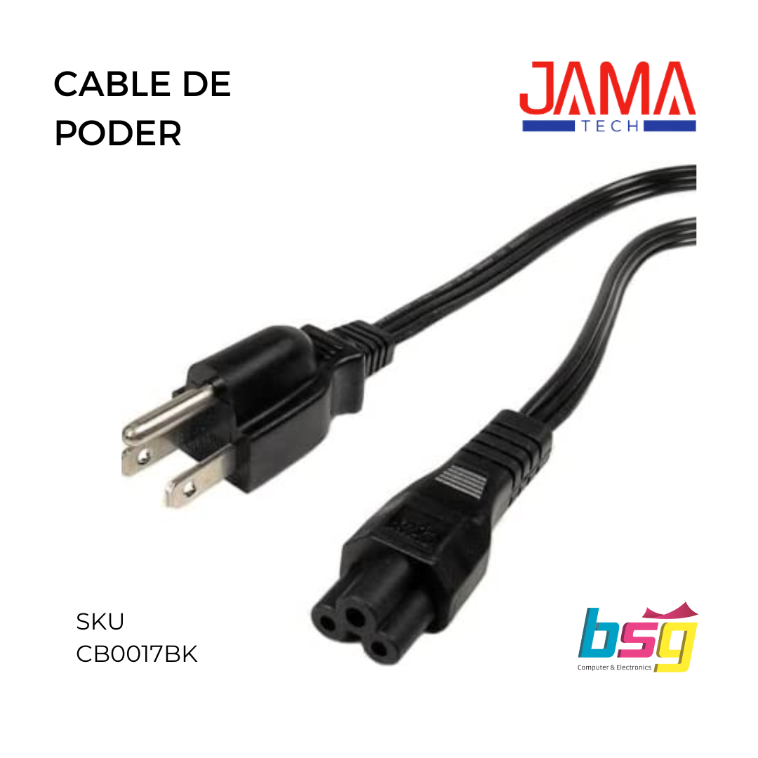 CABLE DE PODER MICKEY MOUSE NEGRO JAMATECH