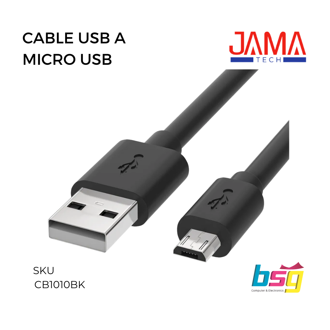 CABLE USB A MICRO USB NEGRO