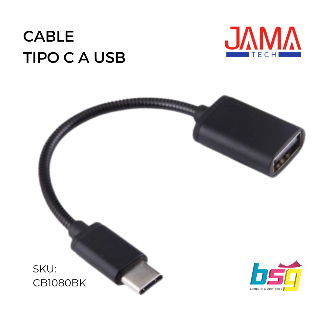 CABLE TIPO C A USB OTG NEGRO JAMATECH