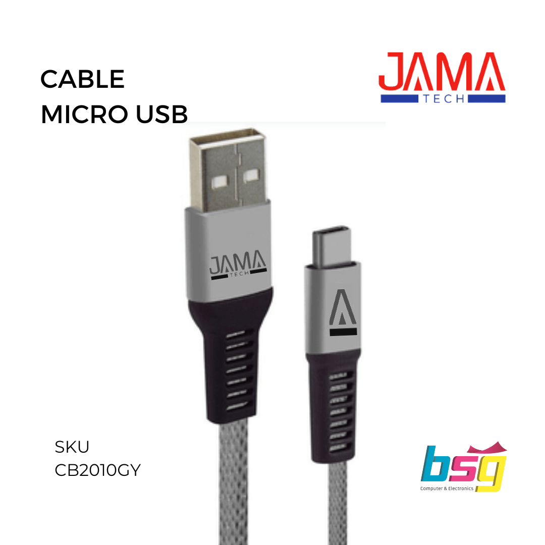 CABLE MICRO USB BRAIDED GRIS