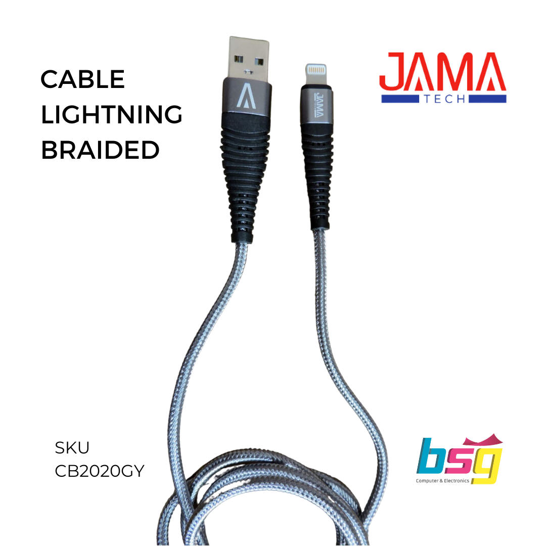 CABLE LIGHTNING BRAIDED GRIS