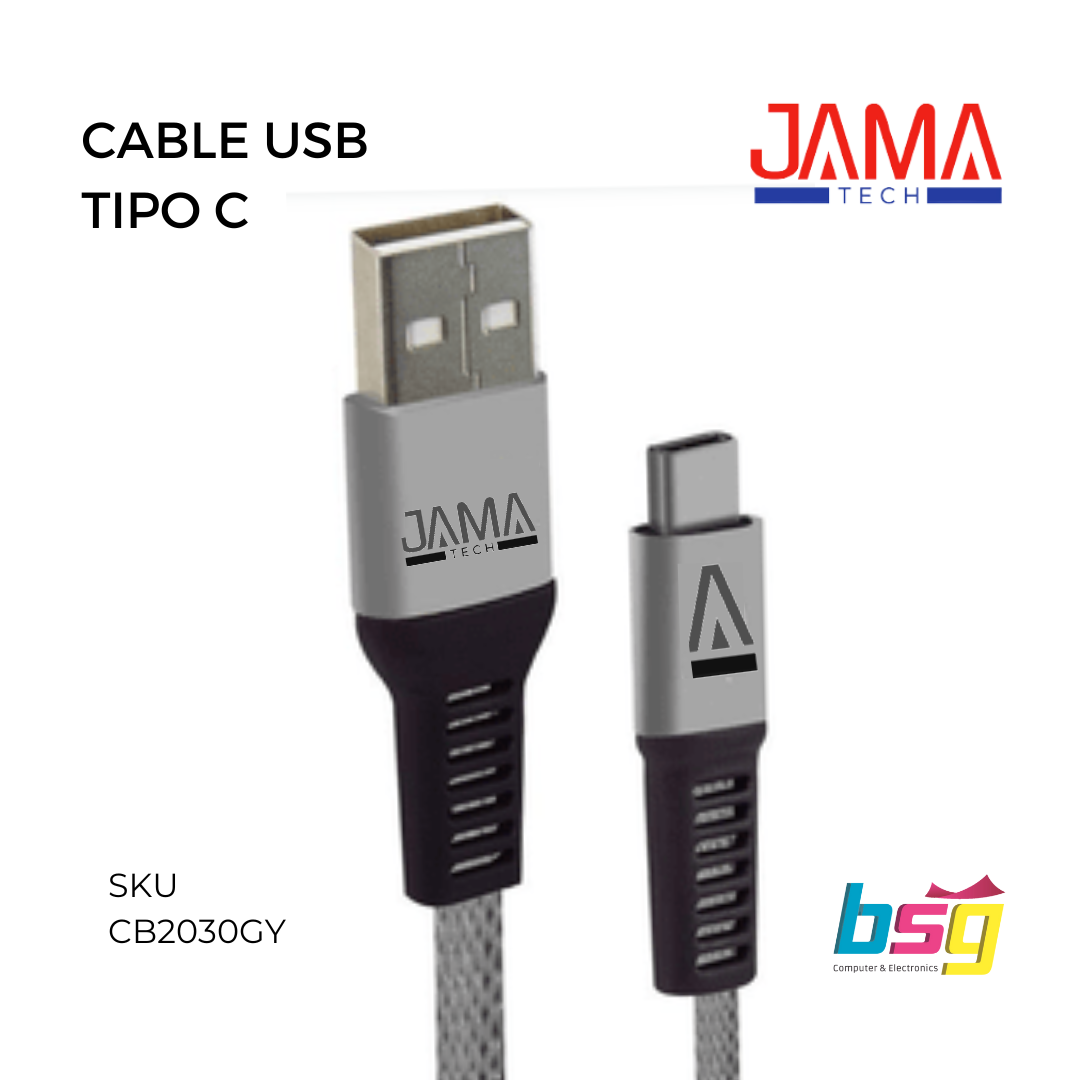 CABLE TIPO C BRAIDED GRIS JAMATECH