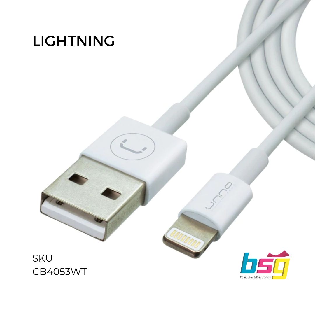 CABLE USB LIGHTNING BLANCO UNNO