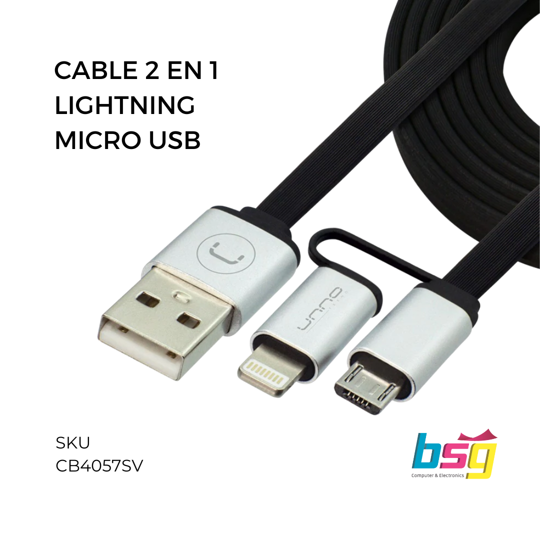 CABLE 2 EN 1 LIGHTNING-MICRO