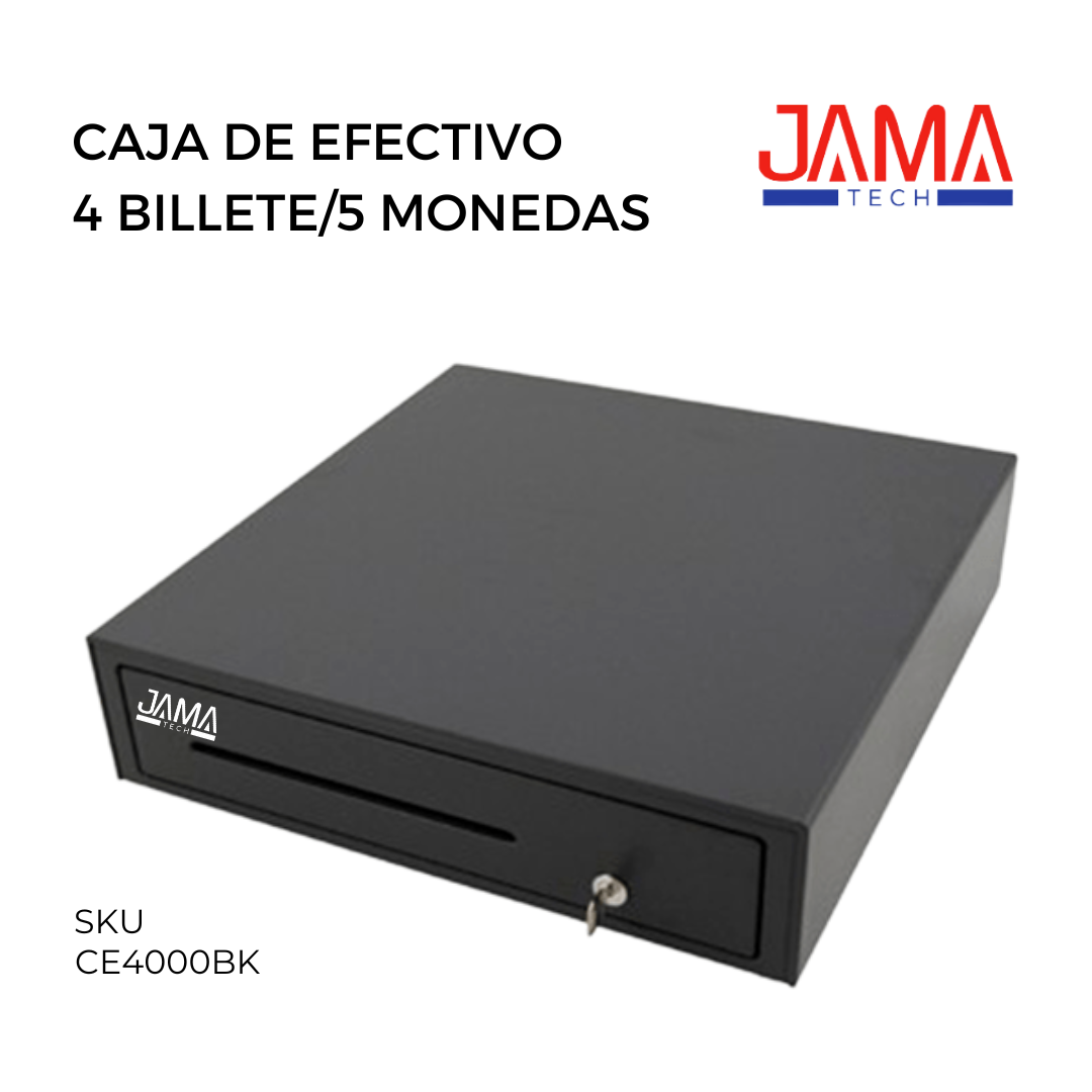 CAJA DE EFECTIVO METALICA 4 BILLETES/5 MONEDAS JAMATECH