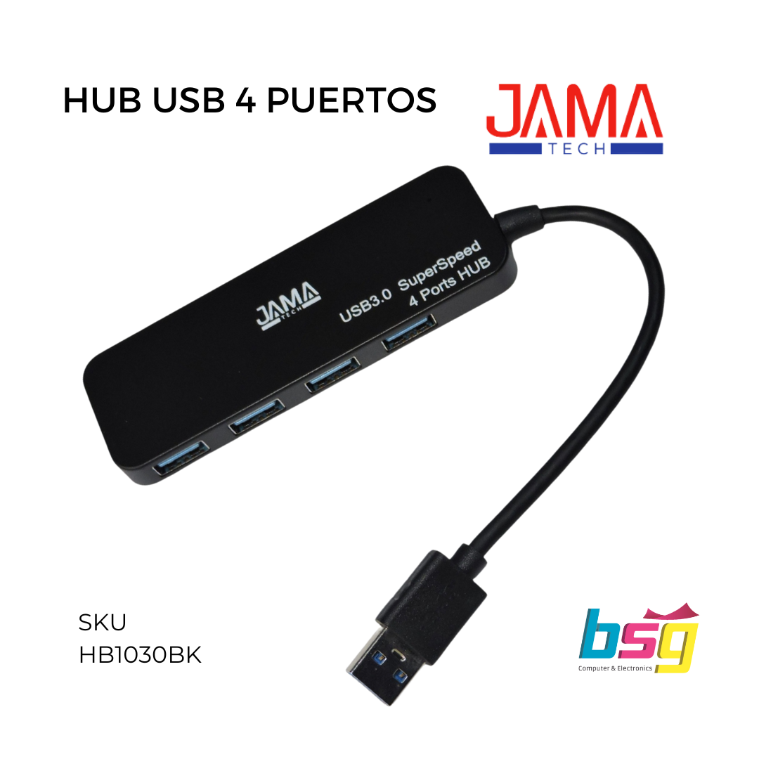 HUB USB 4 PUERTOS USB 3.0 JAMA TECH