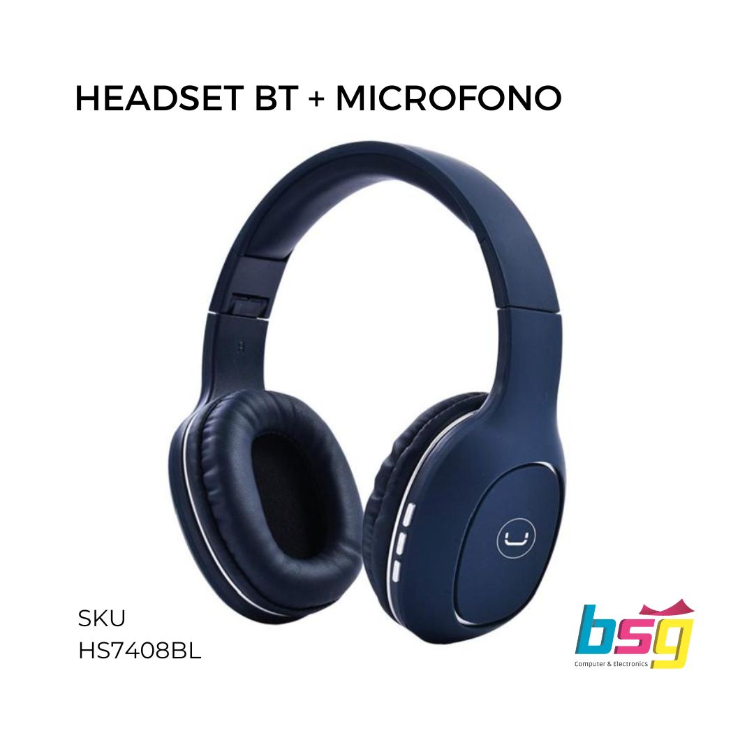 HEADSET UNNO OVALA AZUL BLUETOOTH + MICROFONO