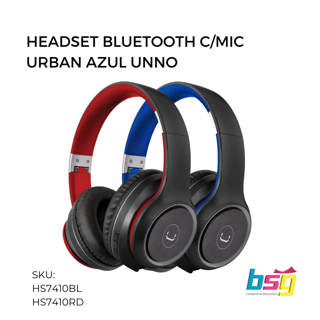 HEADSET BLUETOOTH C/MIC URBAN AZUL  UNNO