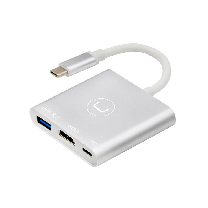 HUB TIPO C 8 EN 1 (3 USB 3.0+MICRO SD+SD+HDMI+ETHERNET+PD) UNNO