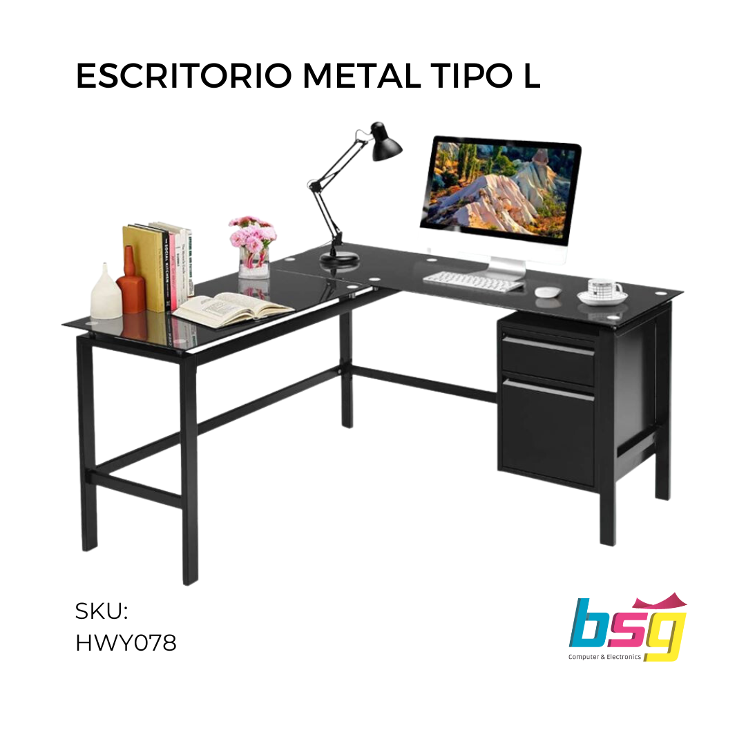 ESCRITORIO DE METAL TIPO L