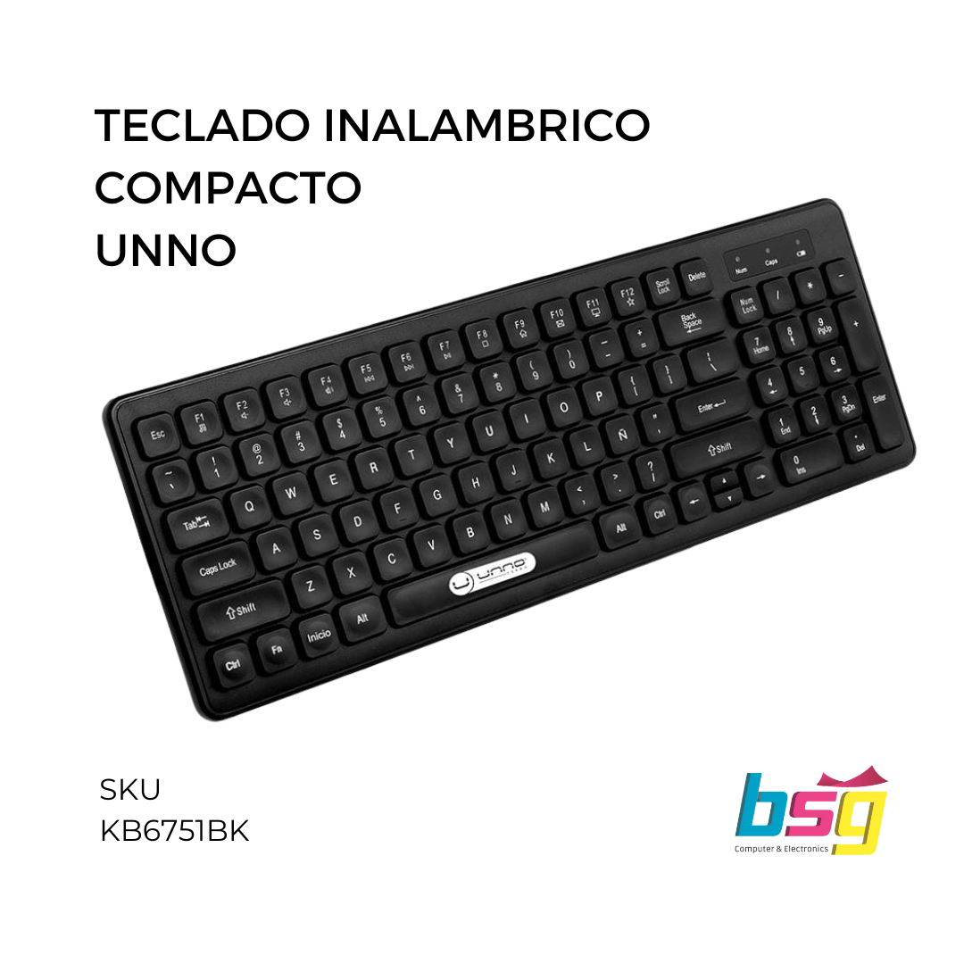 TECLADO INALAMBRICO COMPACTO UNNO