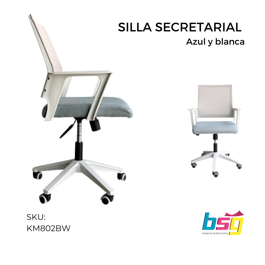 SILLA SECRETARIAL AZUL/BLANCO