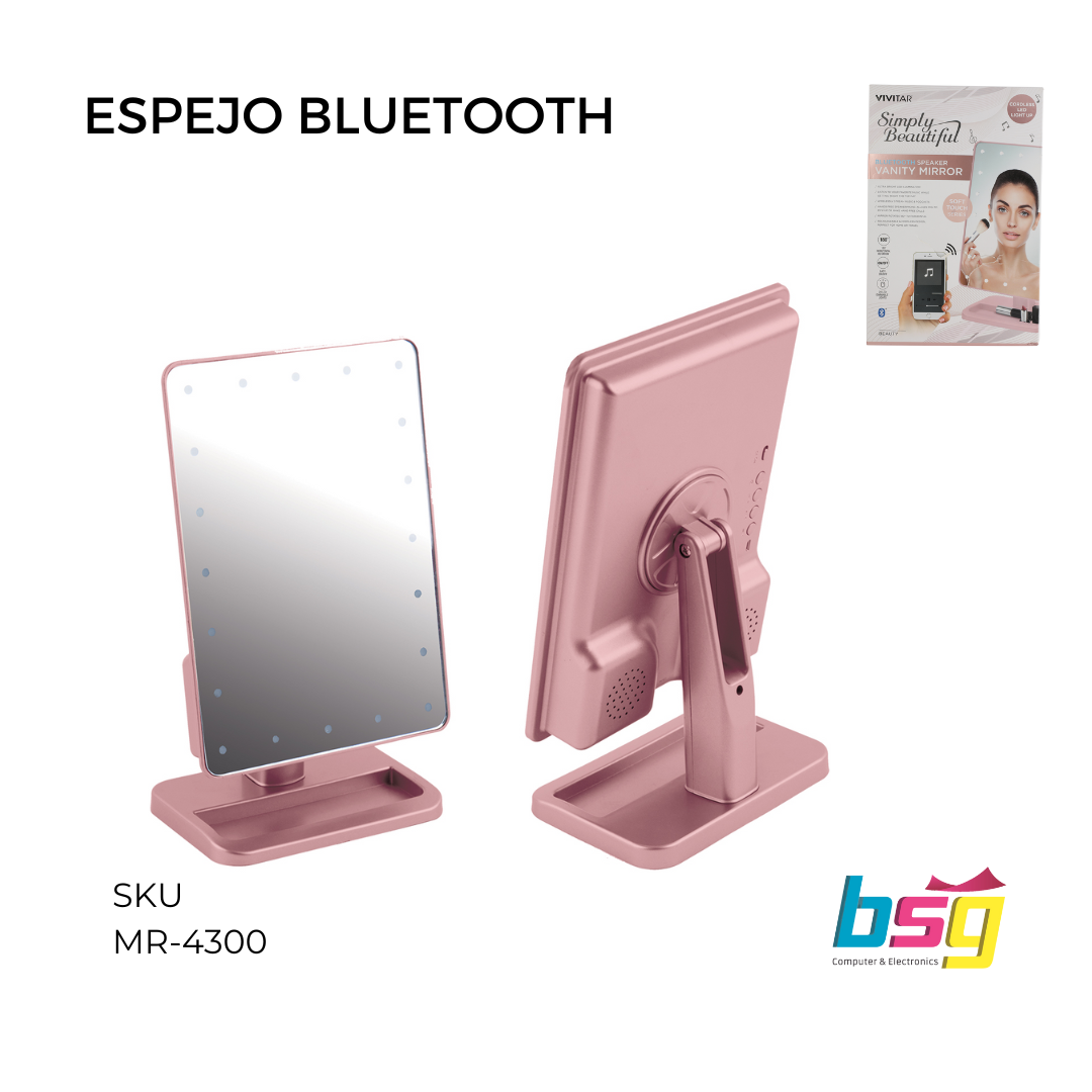 ESPEJO CON LUZ LED Y SPEAKER BLUETOOTH VIVITAR