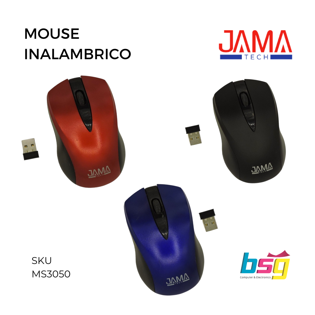 MOUSE INALAMBRICO ROJO/AZUL/NEGRO JAMA TECH