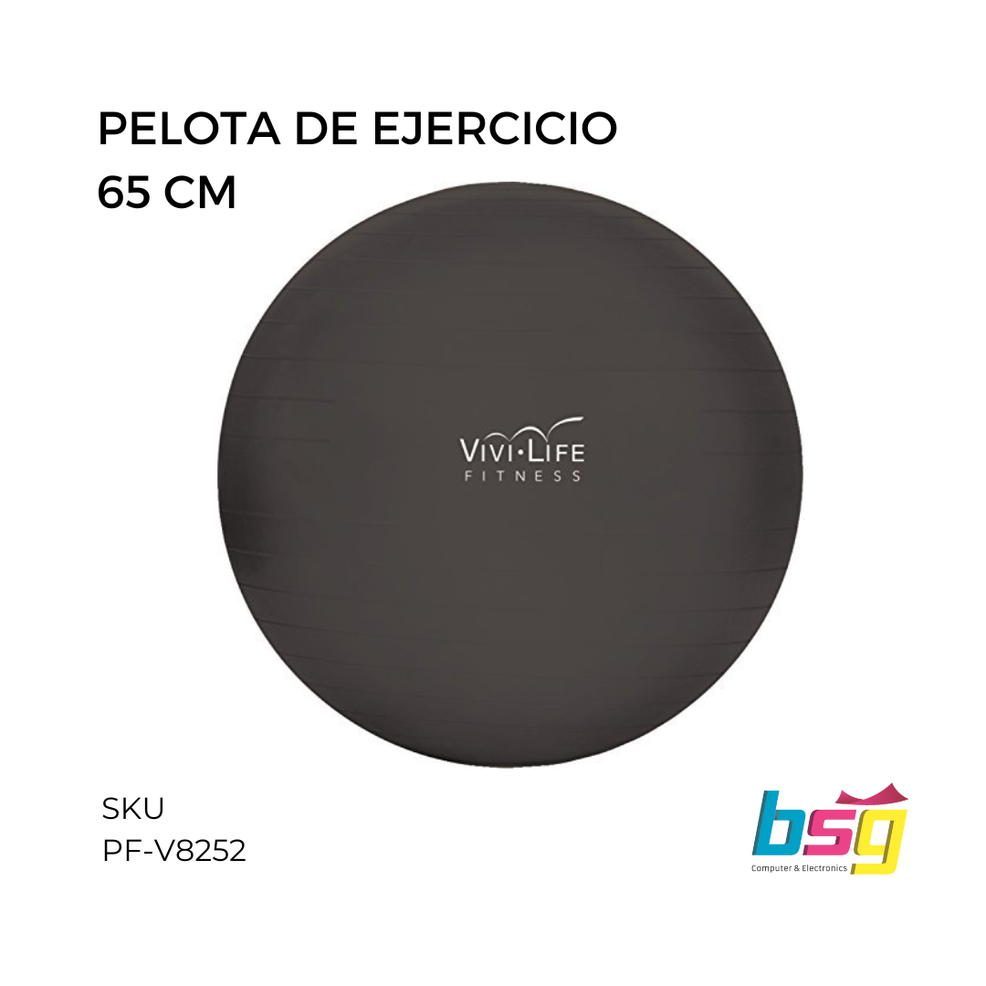 PELOTA DE EJERCICIO 65 CM BALANCE NEGRA VIVITAR