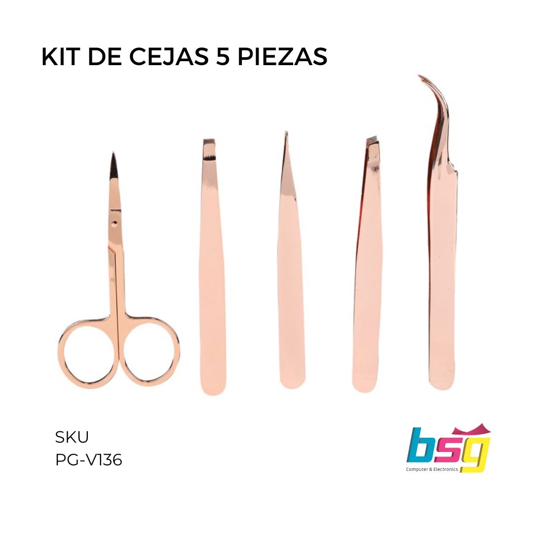 KIT DE CEJAS ESSENTIALS 5 PIEZAS METALICAS