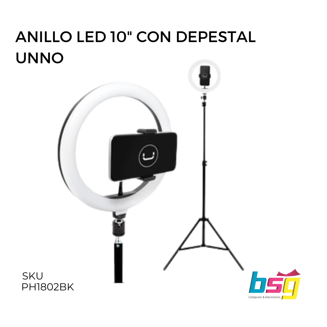 ANILLO LED 10" CON DEPESTAL UNNO