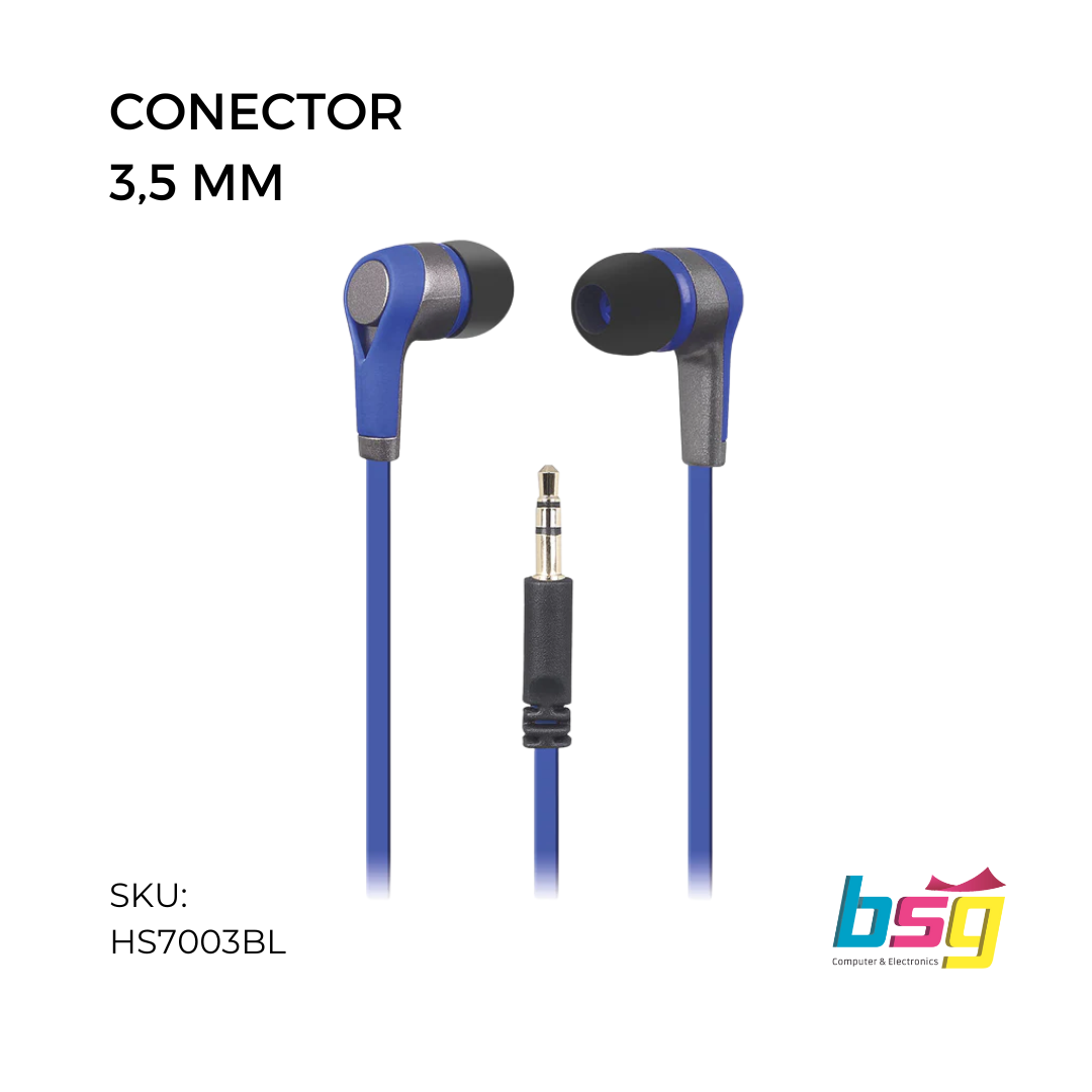 AUDIFONO 3.5MM ROCKBUDS AZUL UNNO TEKNO