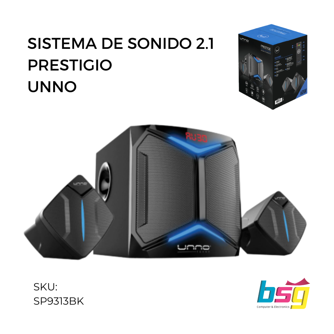 SISTEMA DE SONIDO 2.1 UNNO PRESTIGIO